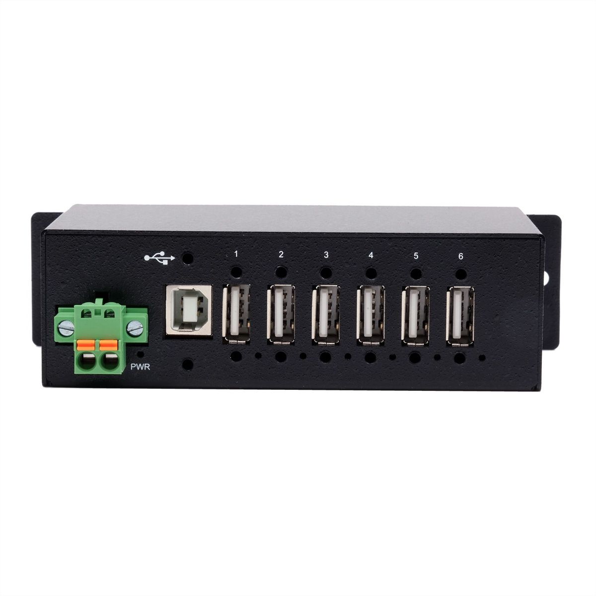 EXSYS EX-1596HMVS 6 Port USB 2.0 Metall HUB mit 15KV ESD Überspannungs-Schutz (Din-Rail)