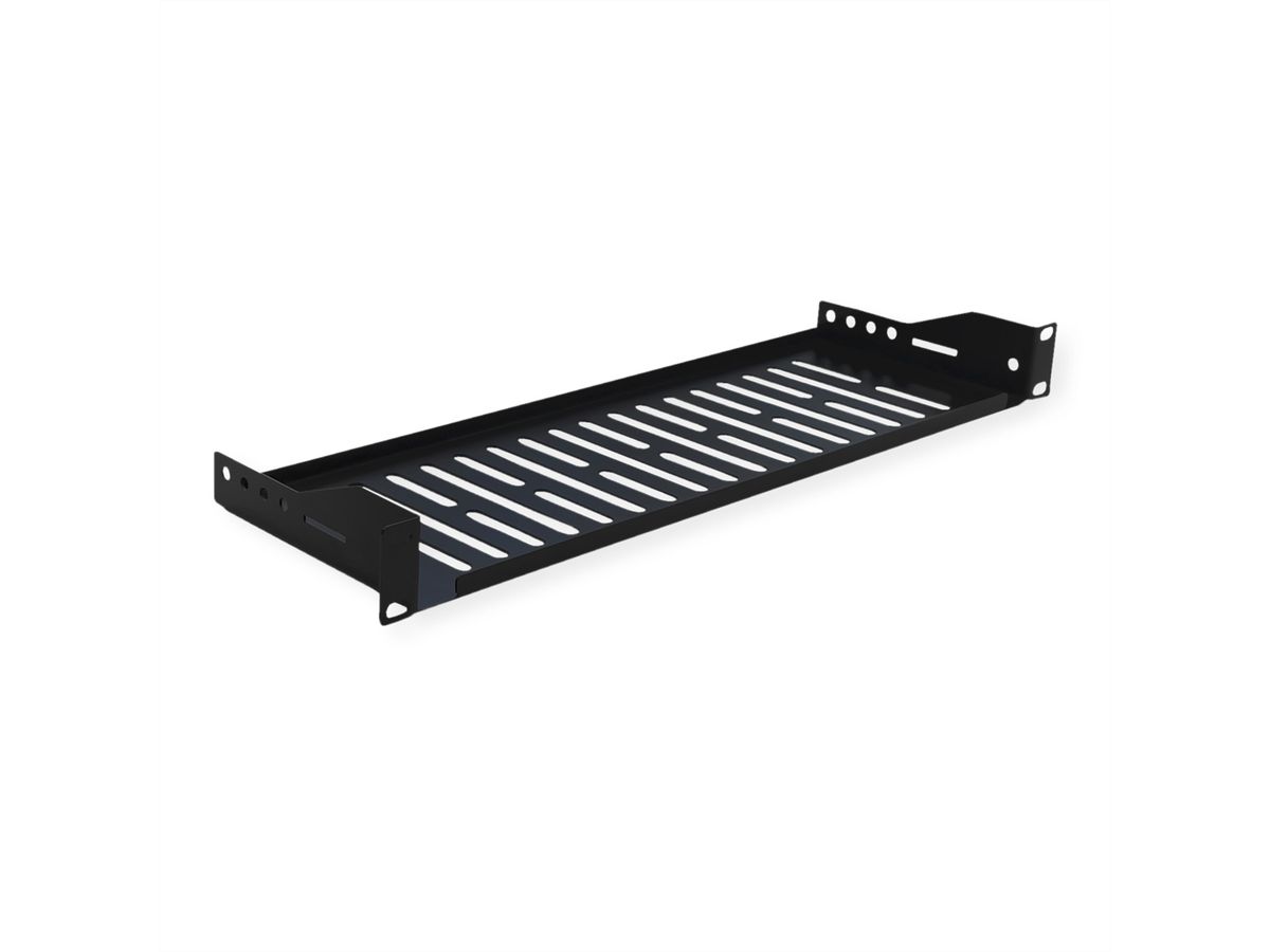 VALUE 19"-Legplank, 485 x 150mm, max. 10 kg, U-vorm, zwart