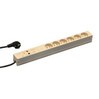 SCHROFF contactdoosstrip UTE, 6 contactdozen, 19", met overstroombeveiliging en netonderdrukkingsfilter