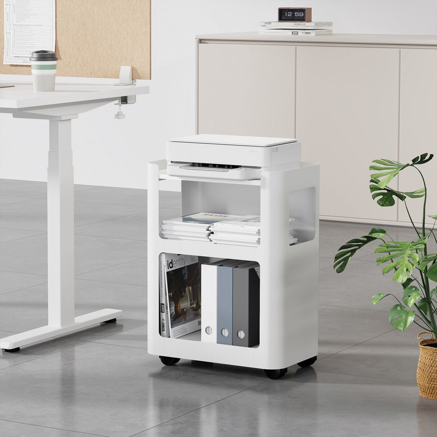 VALUE Verrijdbare en open kast, wit