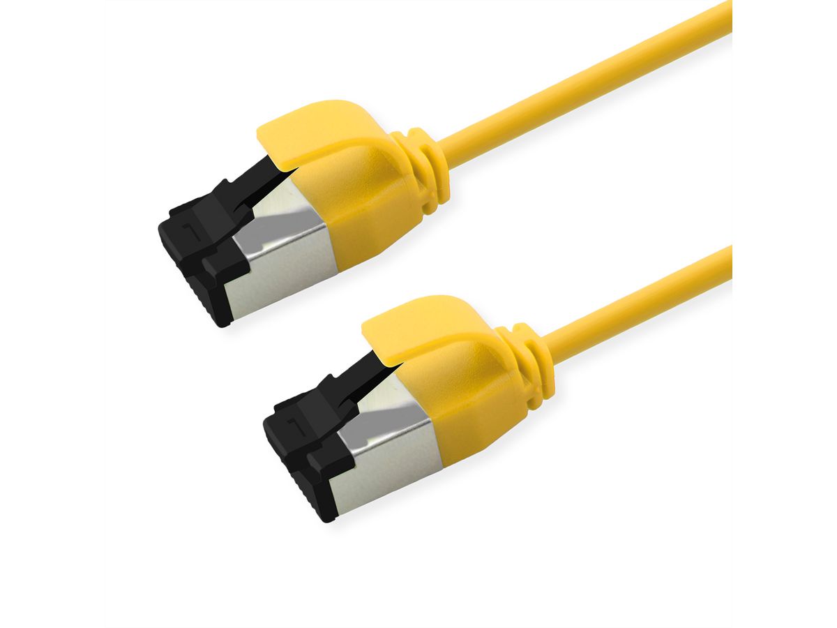ROLINE S/FTP Patch Cord Cat. 8.1 (Class I), LSOH, Slim, PoE, yellow, 0.5 m