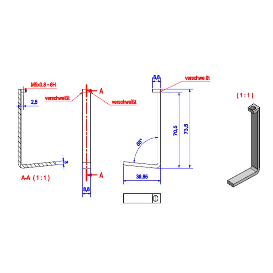 BACHMANN DESK mounting bracket narrow version