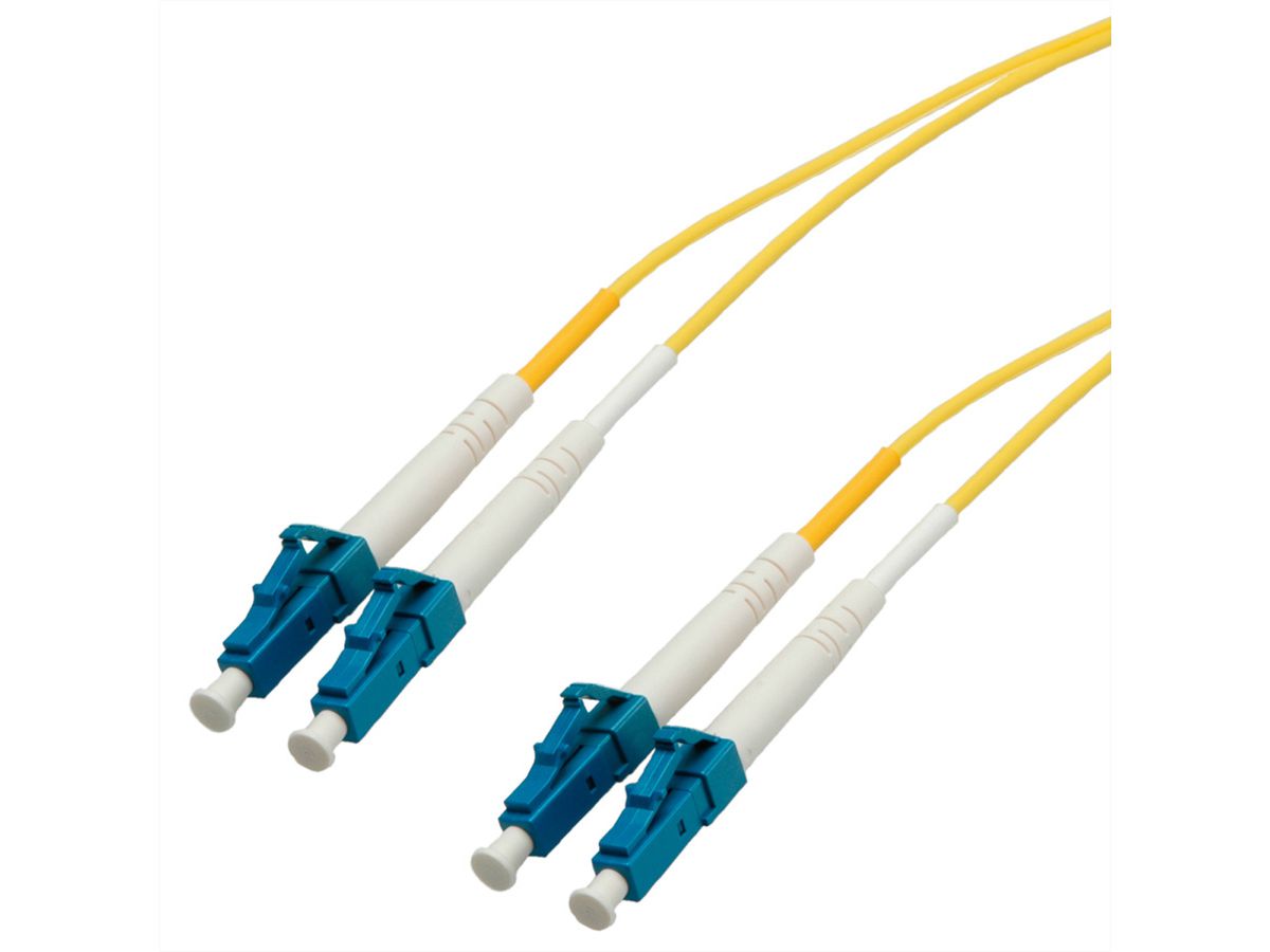 Fibre Optic kabel duplex, SingleMode E9/125µm LC/LC, geel, 5 m