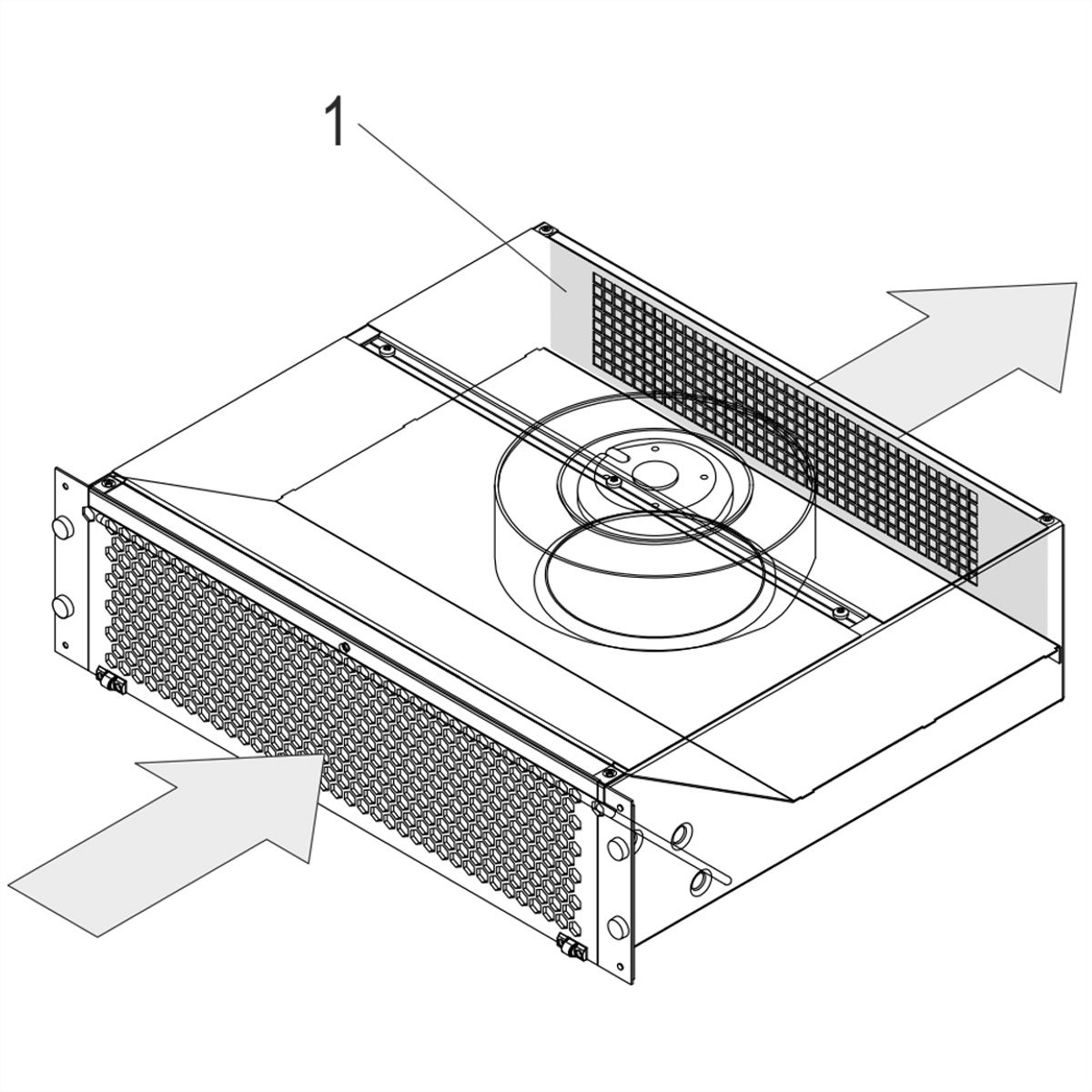 SCHROFF Air Deflector Plate for 19" Pusher Fan, 3 U, Hose Connection Upper Rear