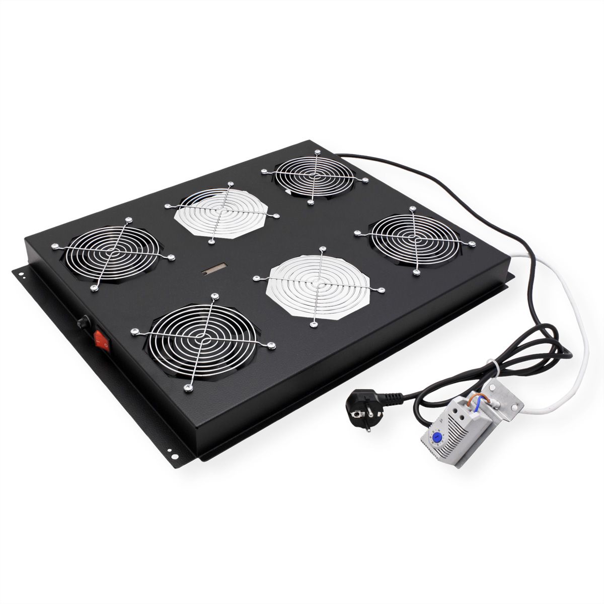 ROLINE 19-inch roof-mounted fan unit 4 fans, Thermostat black