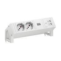 BACHMANN DESK2 white 2xP40, 1xUSB C/C 65W L=0,2m RAL9010