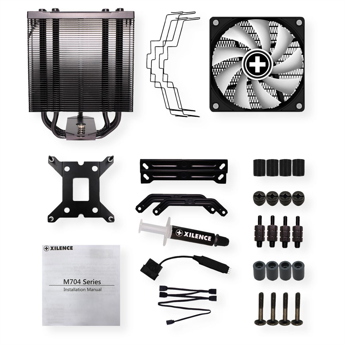 Xilence M704PRO.ARGB AMD and Intel CPU Cooler, 120mm ARGB PWM Fan, 180W TDP
