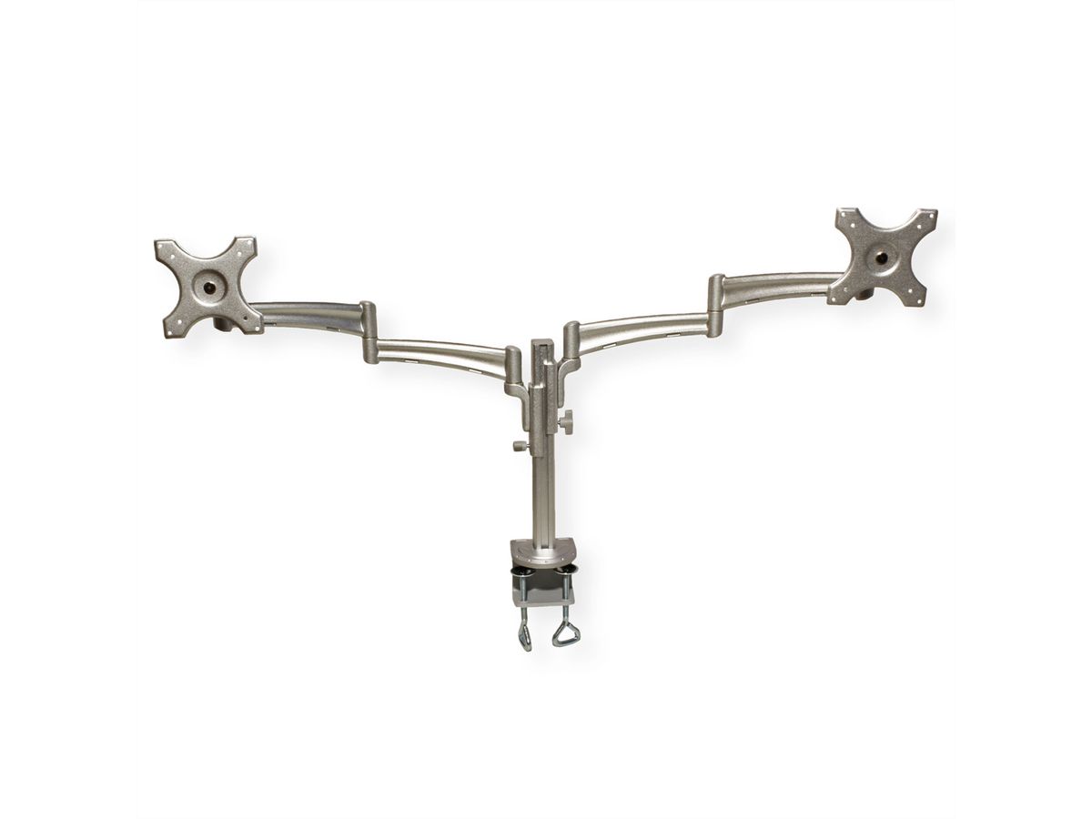 VALUE Dual LCD Monitor Arm, Desk Clamp, 4 Joints, height adjustable separately