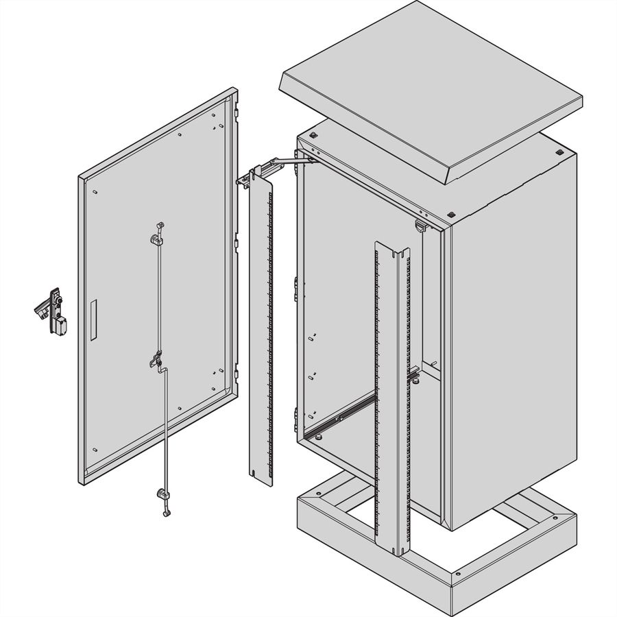 SCHROFF Outdoor Comline ECL Cabinet without Plinth, 600H 600W 500D