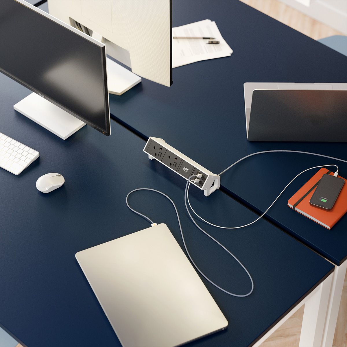 BACHMANN Custom Modul 1xUSB C/C 140W, UK Bundle RAL9005