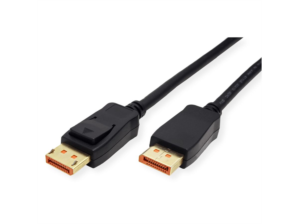 ROLINE DisplayPort-kabel, v2.1, 10K, DP M - M, zwart, 5 m
