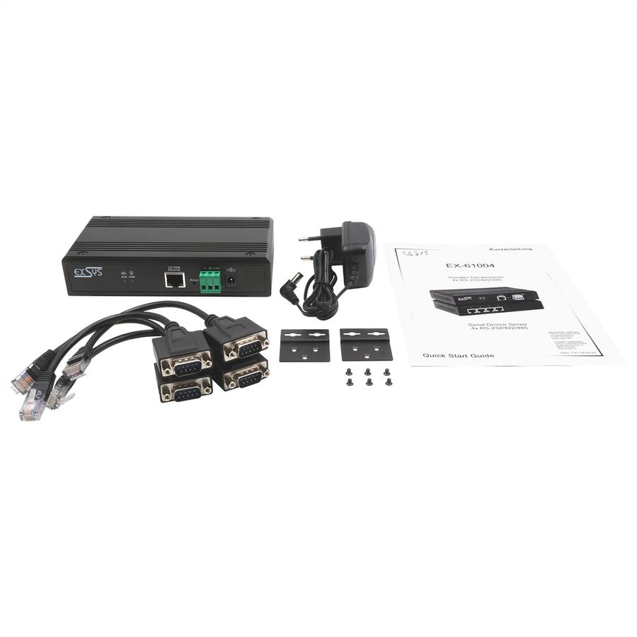 EXSYS EX-61004 Ethernet zu 4 x Seriell RS-232/422/485