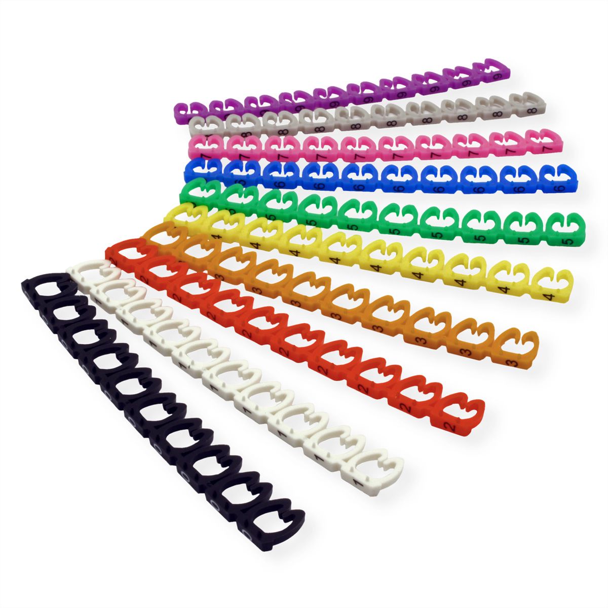VALUE kabelmarkeerset voor patchkabels, 10 x 10 stuks, 5 - 6.5mm, veelkleurig