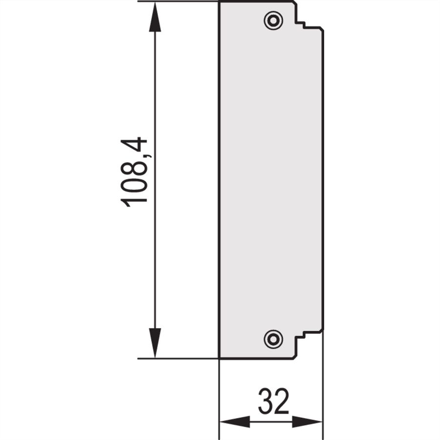 SCHROFF HF Frame Type Plug-In Unit Rear Panel, Without Cut-Out, 3 U, 7 HP