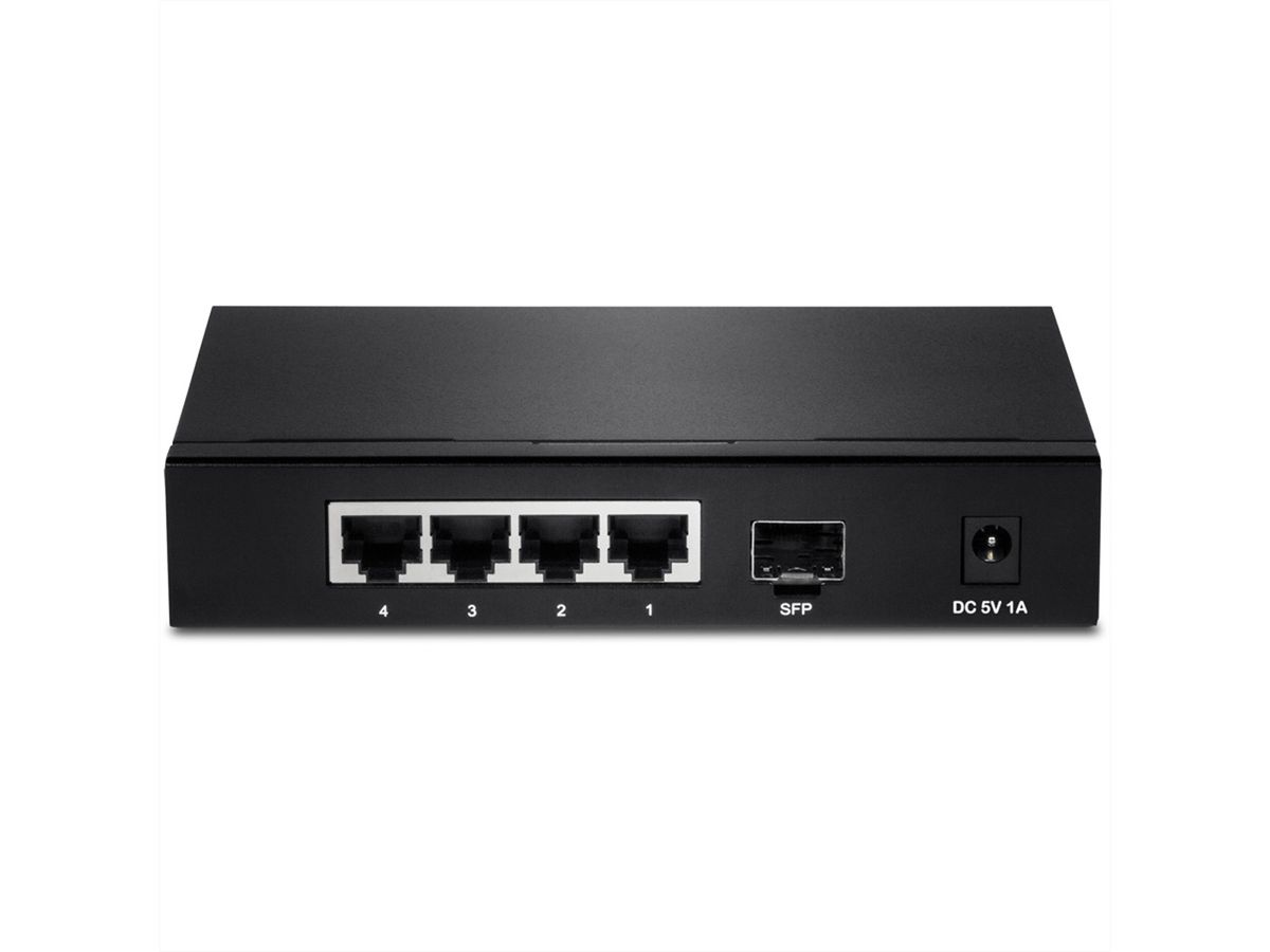 TRENDnet TEG-S51SFP Gigabit Ethernet (10/100/1000) zwarte netwerkswitch