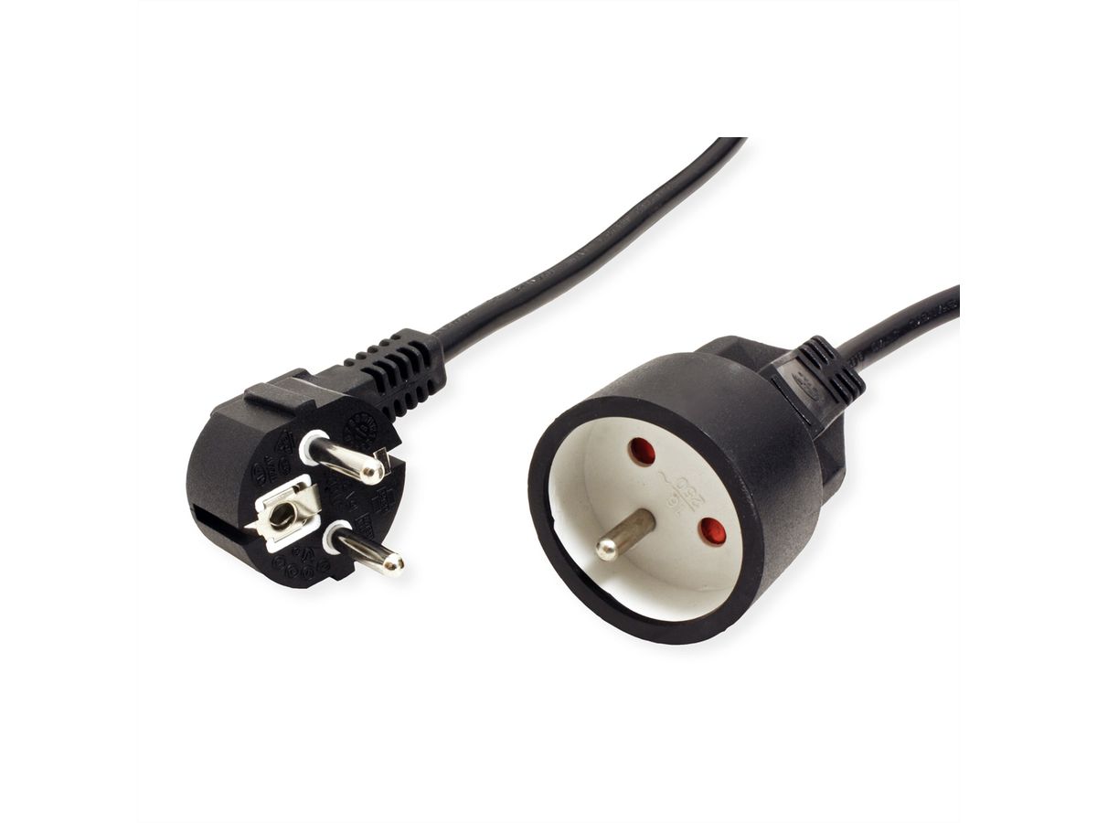 VALUE Extension Cable with 3P. Connectors, UTE Version, AC 230V, black, 3 m