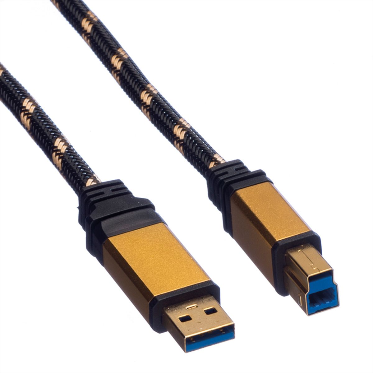 ROLINE GOLD USB 3.2 Gen 1 Cable, A - B, M/M, 0.8 m