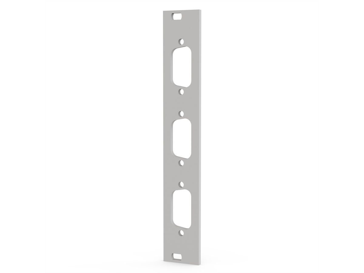 SCHROFF 19" Front Panel With D-Sub Cutout, 1x9-pin, 3U, 4 HP, 2.5 mm, Al, RAL 7035