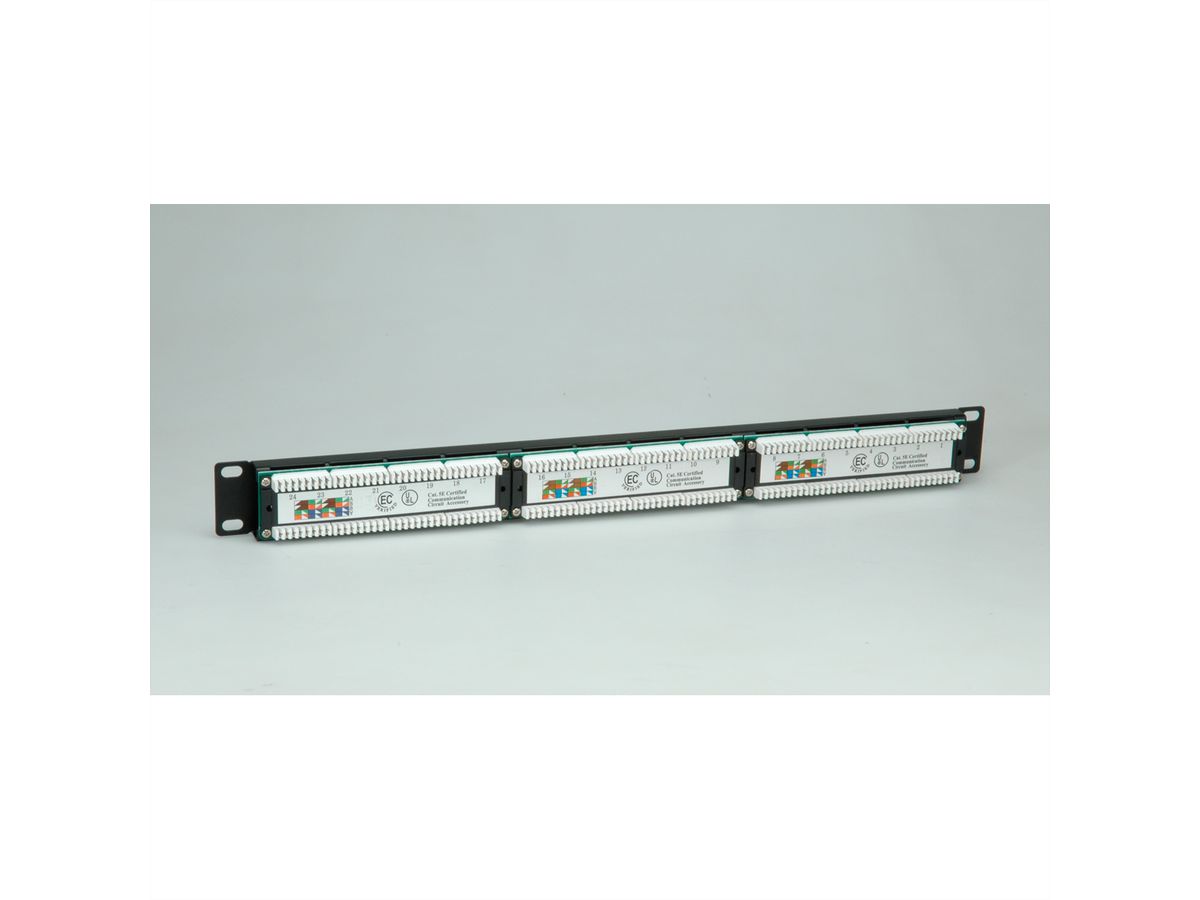 VALUE Cat.5e (Class D) 19" Patch Panel, 24 Ports, UTP, black