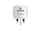 Skross Europe to UK Travel Adapter, for 2- and 3-pole devices