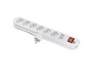 BACHMANN SMART stekkerdoos 6x geaard contact, schakelaar, overspanningsbeveiliging, wit, 1,5 m