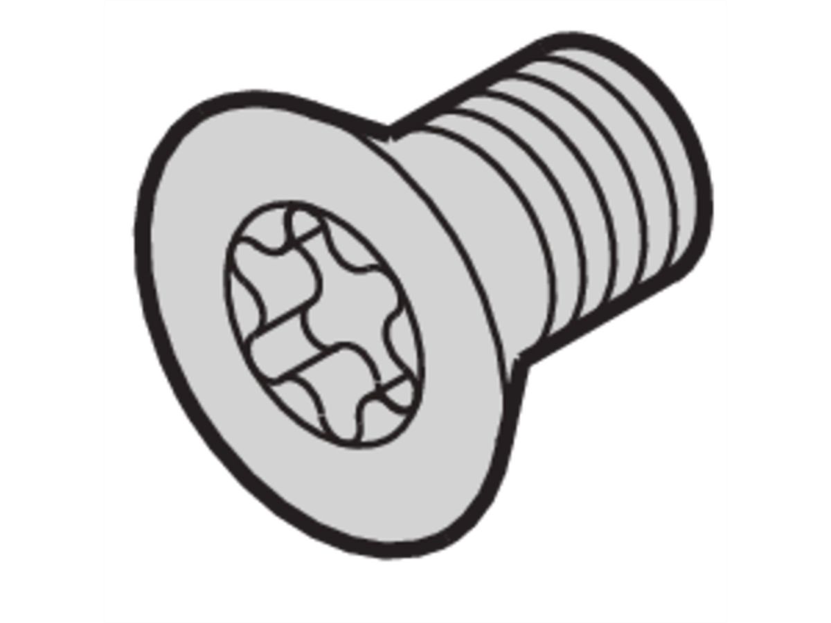 SCHROFF Countersunk Screw, Torx M4x5, Steel Zinc Plated