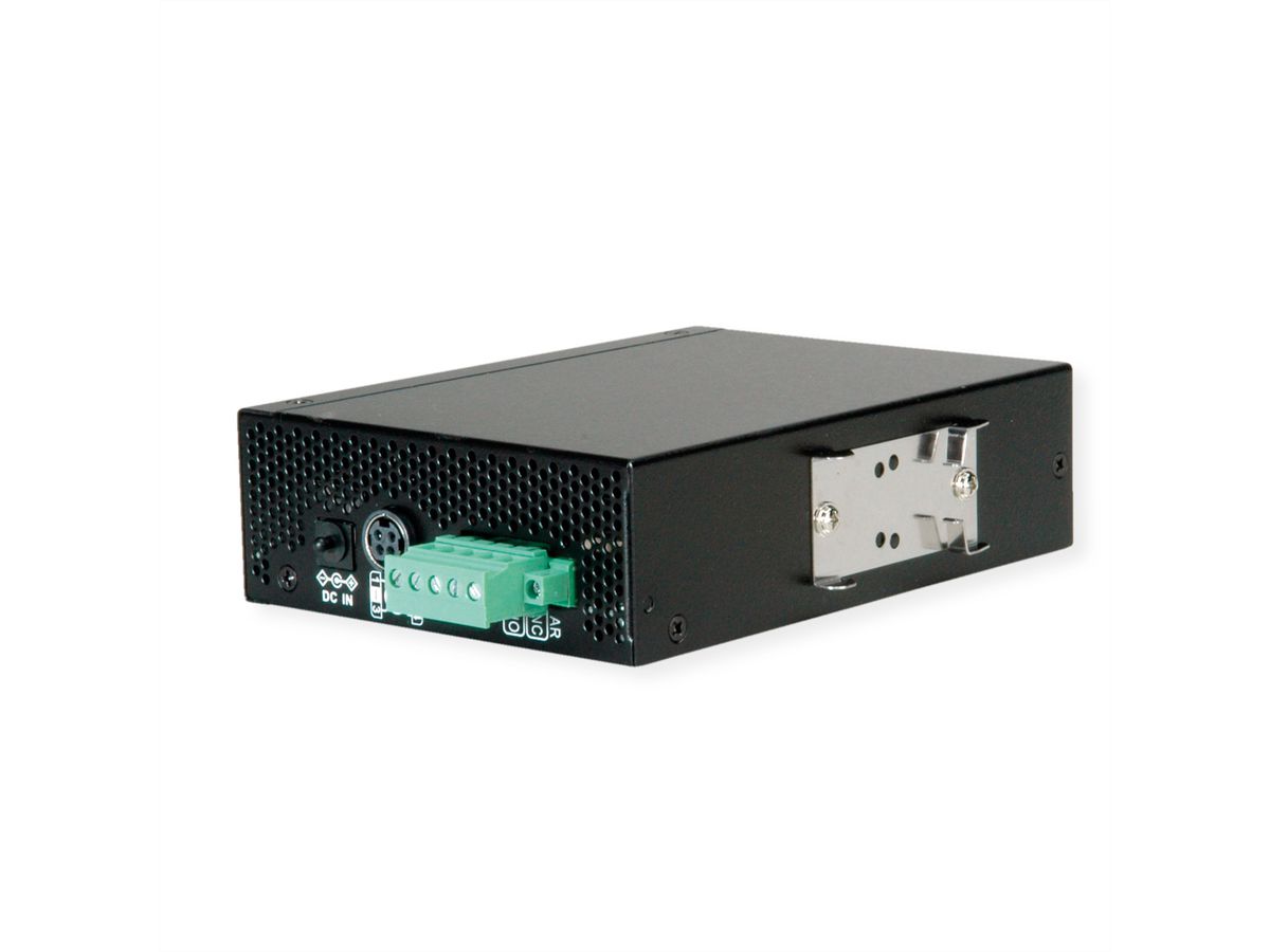 ROLINE Industriële Converter Gigabit Ethernet - Dual Speed ​​100/1000 Glasvezel, met PoE-functie