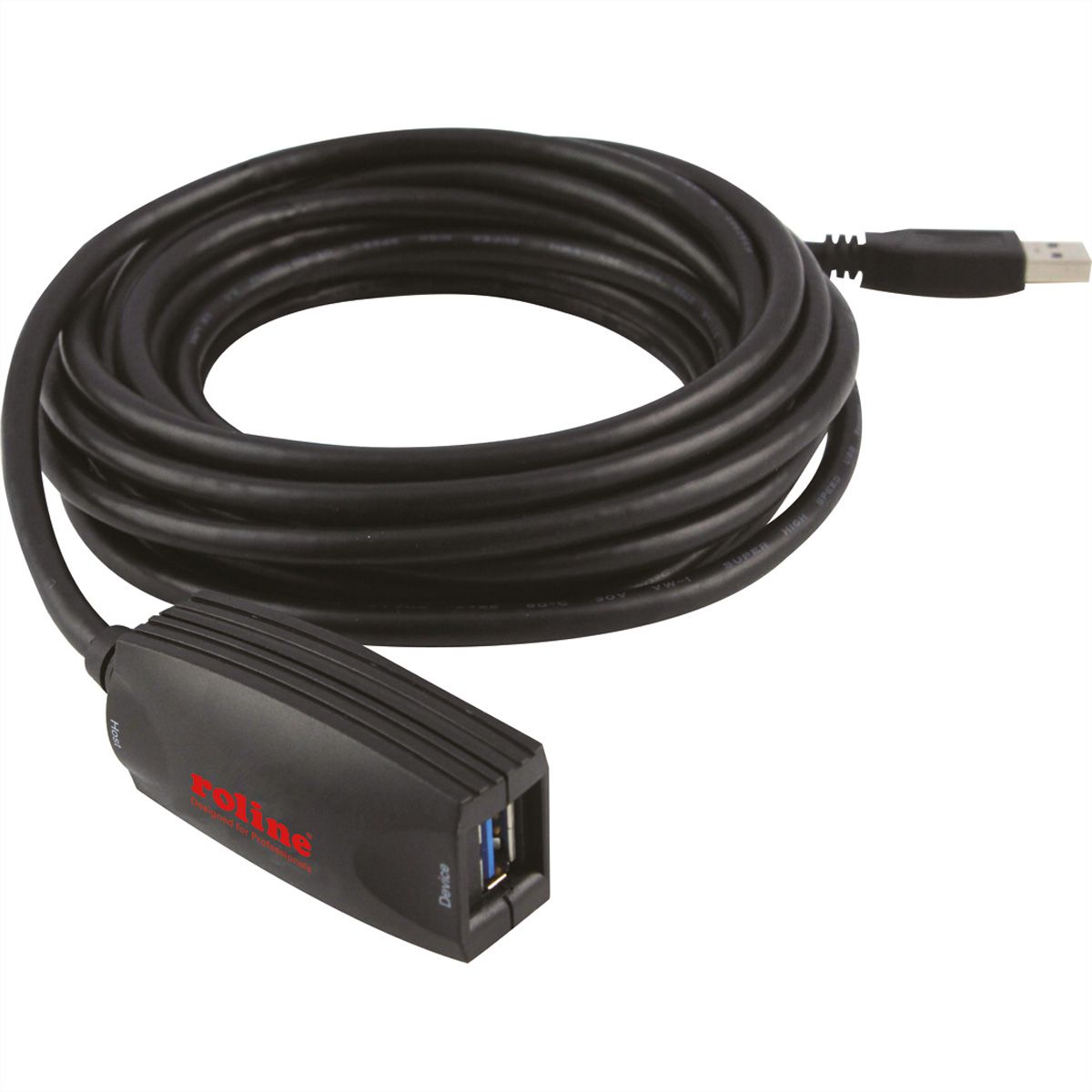 ROLINE USB 3.2 Gen 1 Actieve Repeater kabel, zwart, 5 m