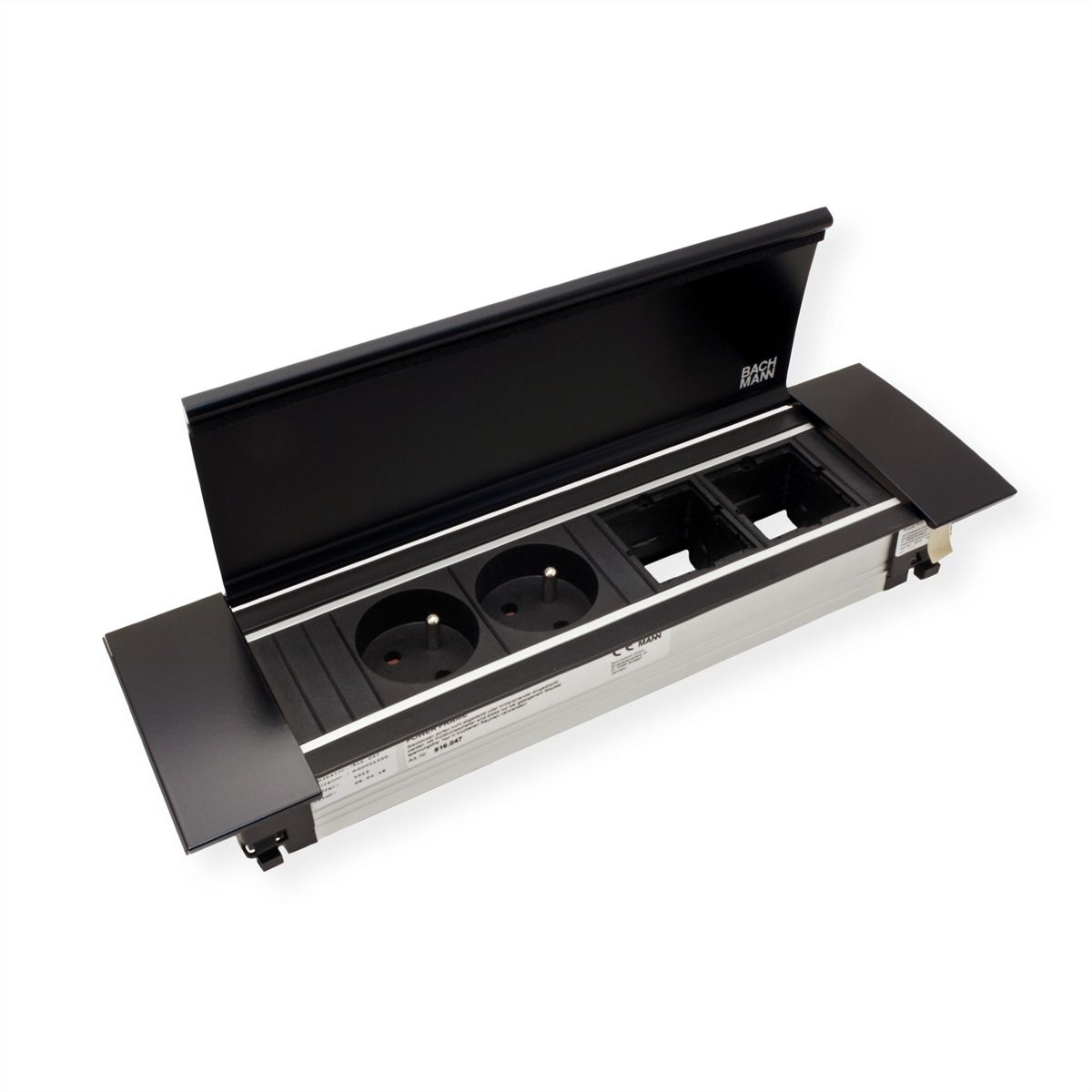 BACHMANN POWER FRAME COVER black ALU 4-fold RAL9005