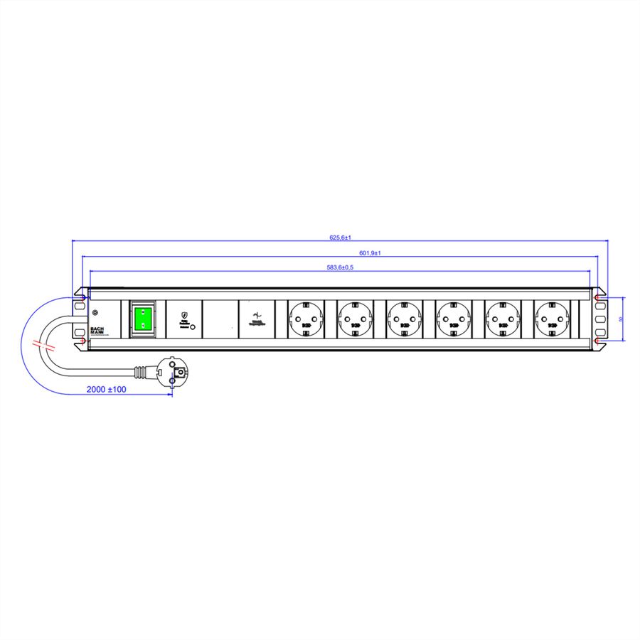 BACHMANN HANDWORK LINE 6xCEE7/3 1xGVS-Plus 1xswitch 2.0m