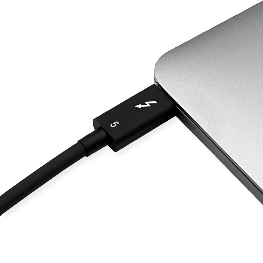 ROLINE Thunderbolt™ 5 Cable, C-C, M/M, 8K UHD-2, 80Gbit/s, 240W, passive, black, 0.8 m