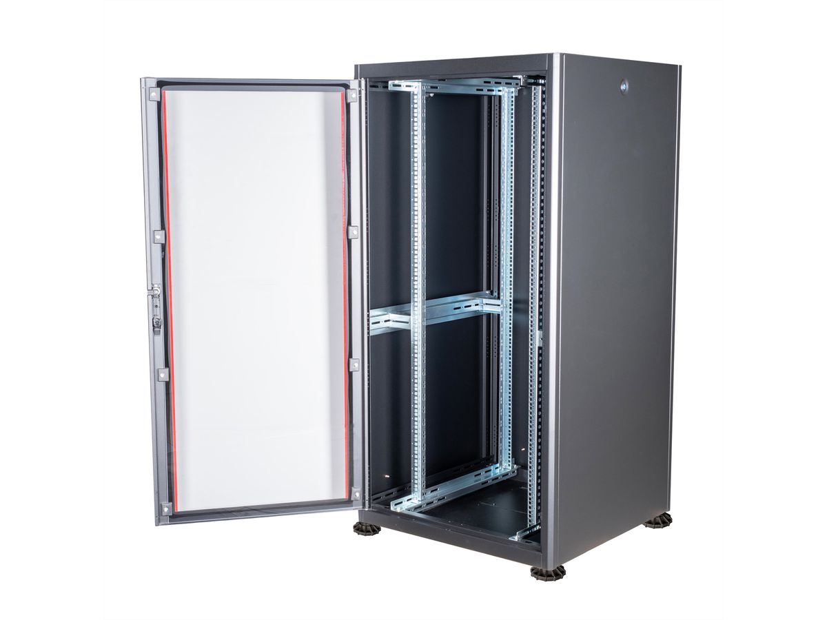 ROLINE 19-inch network cabinet Basic 32 U, 600x600 WxD glass door black
