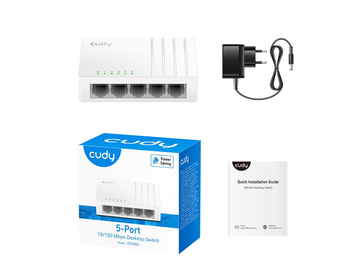 CUDY FS105D 5-Port 10/100 Desktop Switch