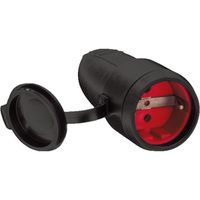 BACHMANN rubber coupling black, Rubber coupling, black with cover IP44
