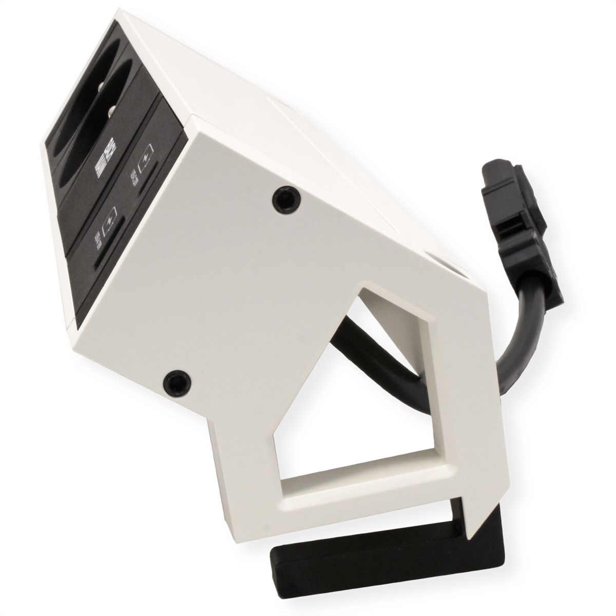 BACHMANN DESK2 2xUTE 1xUSB A/C 22W 0,2m GST18 RAL9010