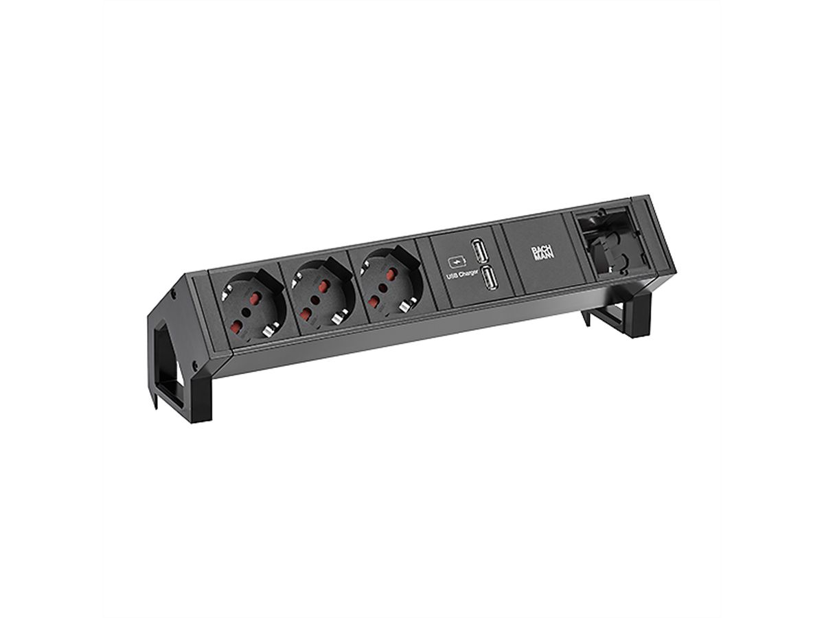 BACHMANN DESK2 3xP40 USB Charger 1xCM, Current 0.2m black Italia