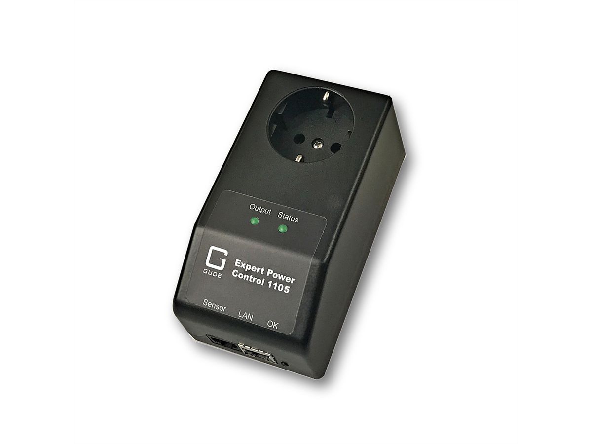 GUDE 11051 EPC NET IP op afstand bedienbare stekkerdoos, met veiligheidscontact, sensorpoort, meting