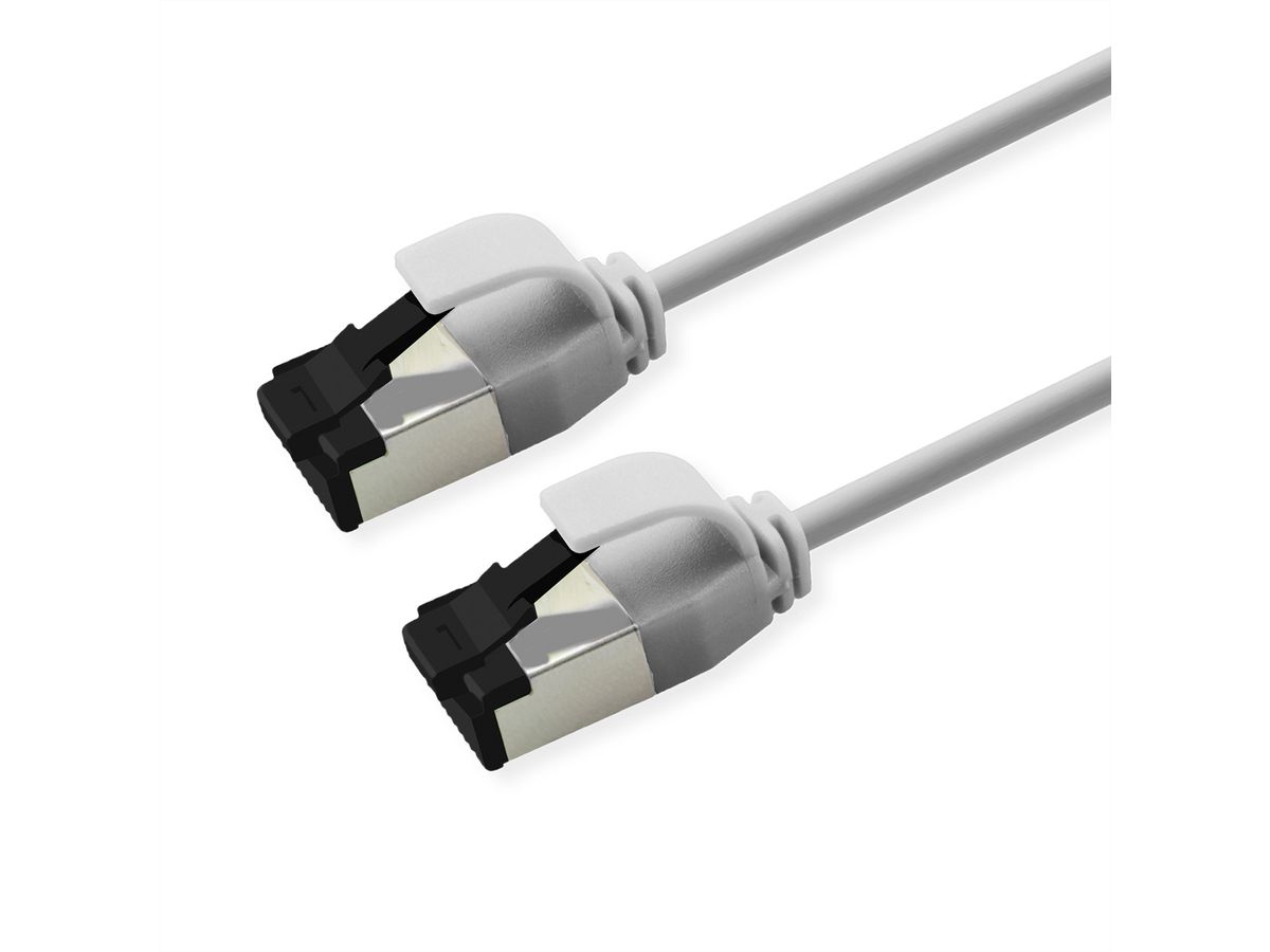 ROLINE U/FTP patchkabel Cat.8 (Klasse I), dun, LSOH, soepel draad, grijs, 0,5 m