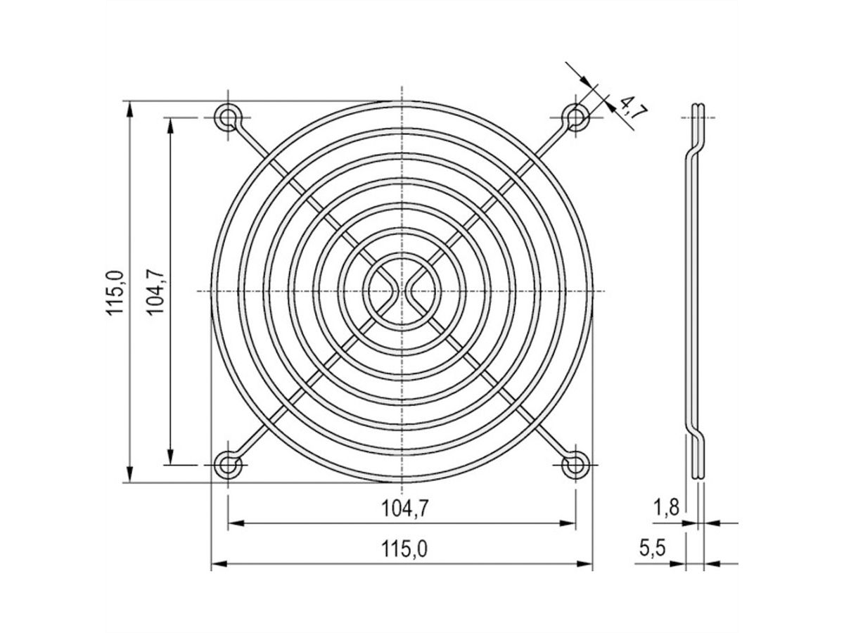 SCHROFF Metalen beschermrooster, schroefbaar