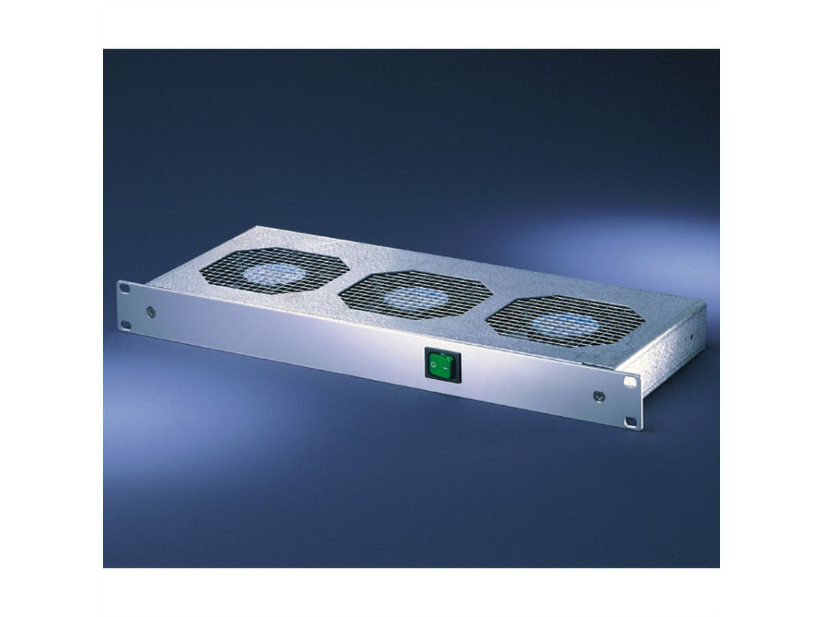 SCHROFF 19" ventilatoreenheid, 1 HE, met frontswitch, 3 ventilatoren, 24 VDC