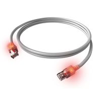 EasyLan S/FTP DualBoot LED Patch Cable Cat.6A, RJ45 / RJ45, LSOH, grey, 0.5 m