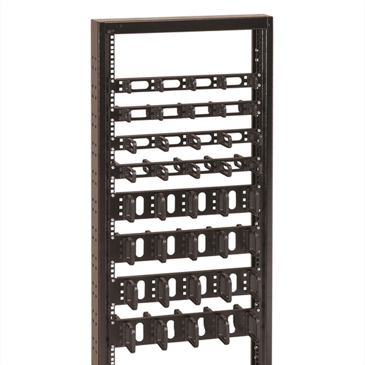 CONTEG 19"-Kabelgeleider 2 HE met 2 x  5 Kabelogen 80 x 80