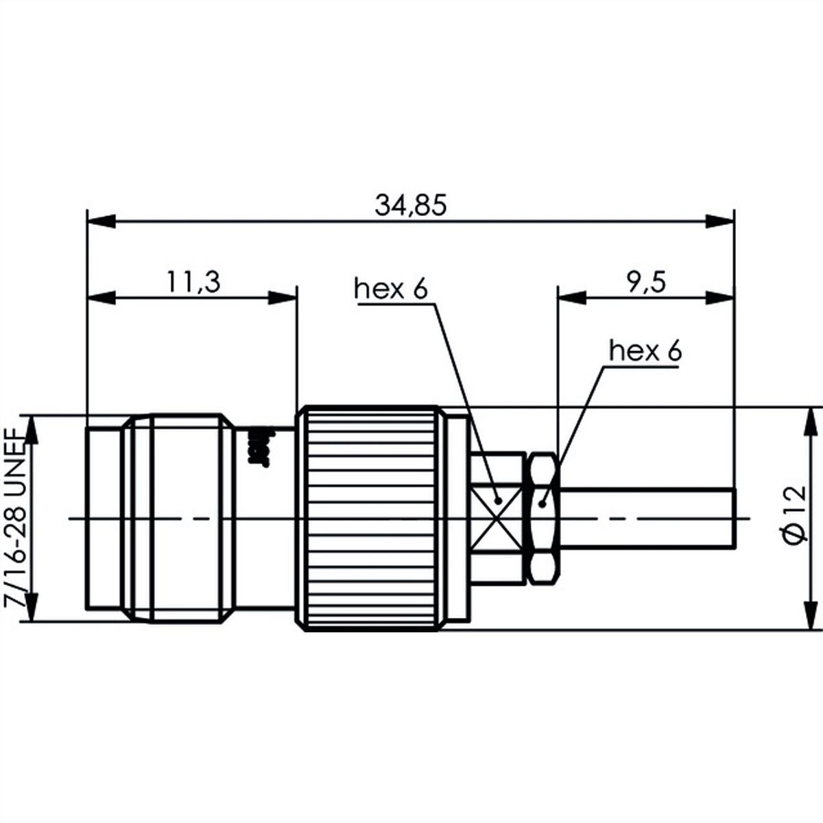 TELEGÄRTNER TNC-Kabelbuchse 50 Ohm, für RG-178B/U