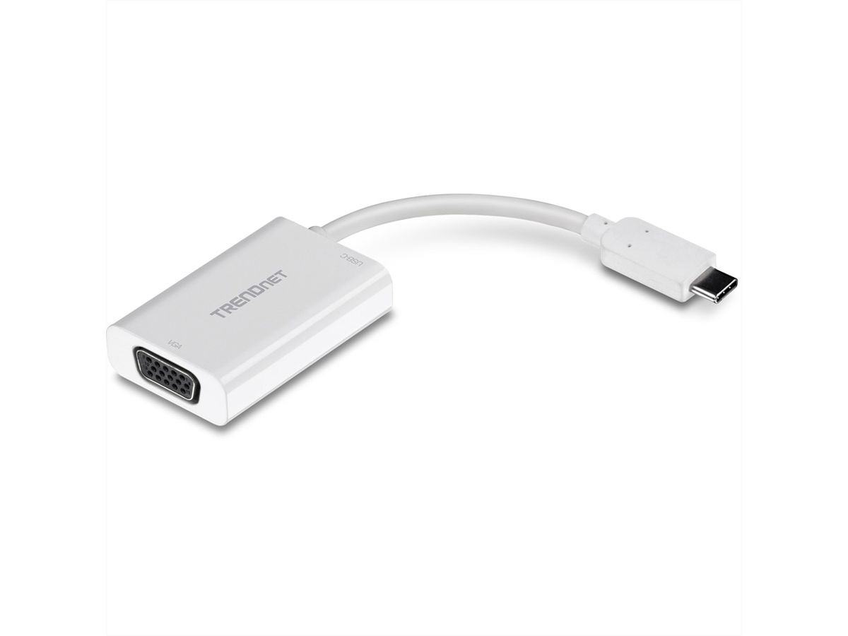 TRENDnet TUC-VGA2 USB-C VGA Weiß Kabelschnittstellen-/adapter