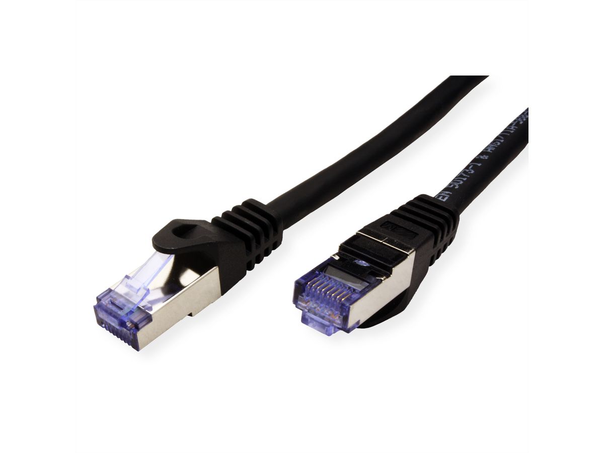 ROLINE S/FTP Patch Cord Cat.6A, Component Level, LSOH, black, 0.3 m