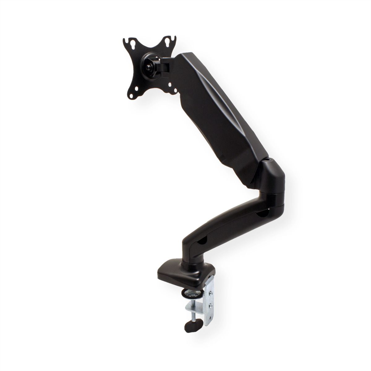 VALUE LCD Monitor Stand Pneumatic, Desk Clamp, Pivot, 5 Joints, black