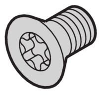 SCHROFF Countersunk Screw, Torx M4x5, Steel Zinc Plated