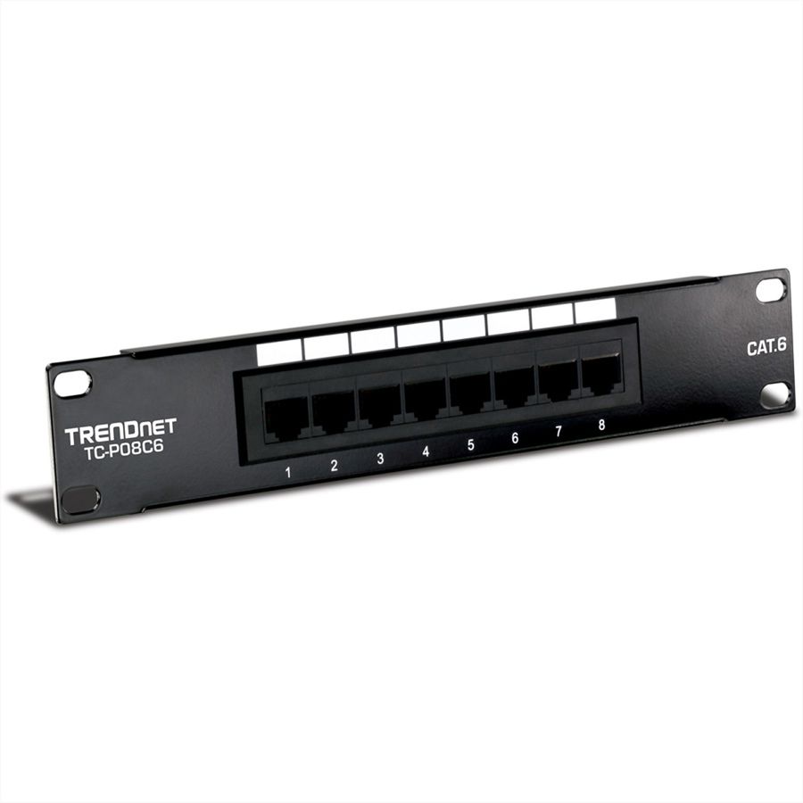 TRENDnet TC-P08C6 10" 8-Port Cat. 6 Unshielded Patch Panel