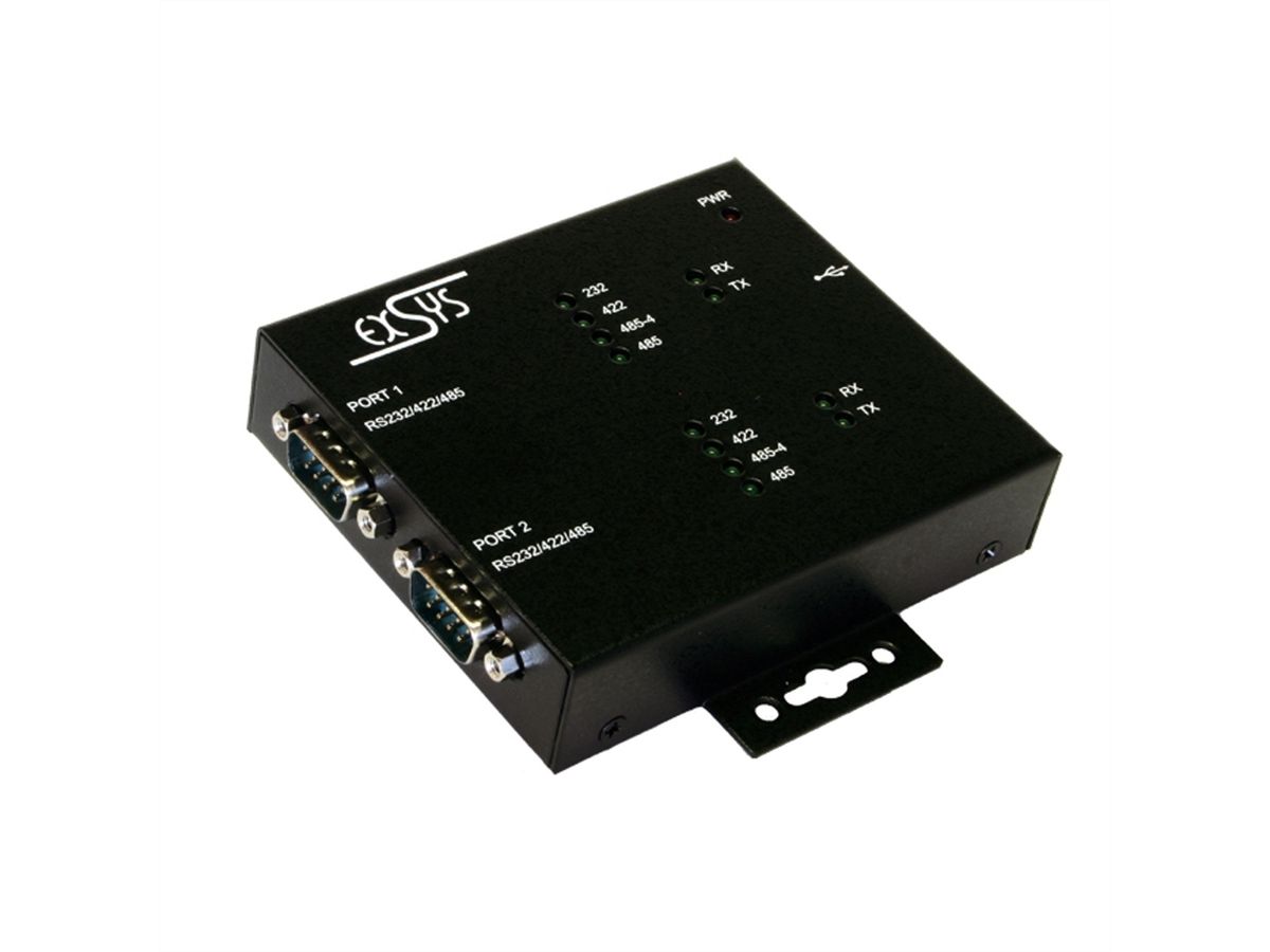EXSYS EX-1333VIS USB2.0 naar 2x seriële RS-232/422/485, overspanningsbeveiliging en optische isolatie