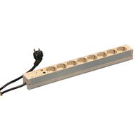 SCHROFF contactdoosstrook, SCHUKO, 8 contactdozen, 19", met transiëntbeveiliging